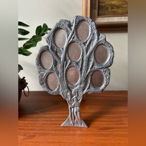 Vintage Unique Pewter Family Tree Picture Frame